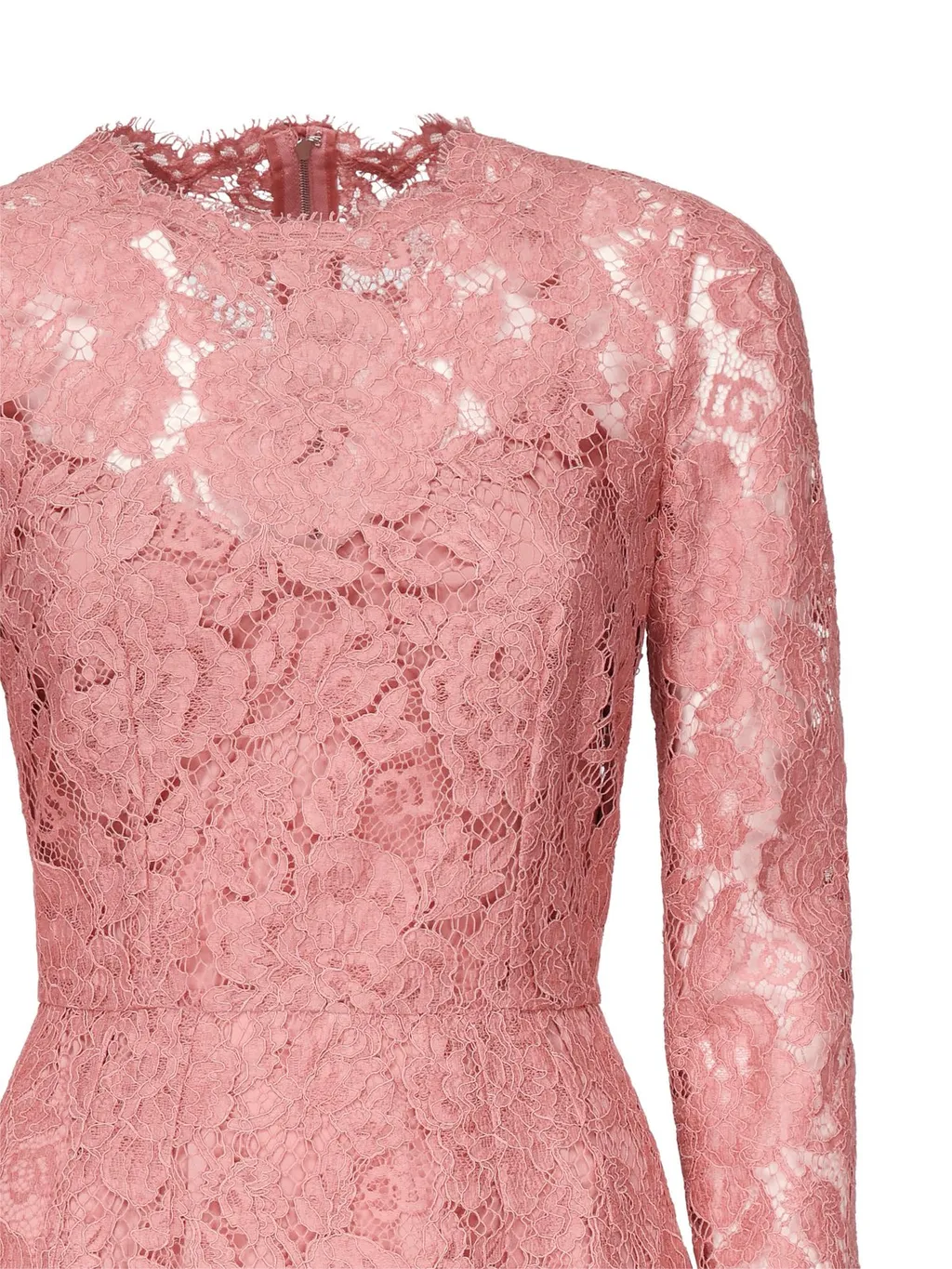 Lace Detailed Long Sleeved Midi Dress