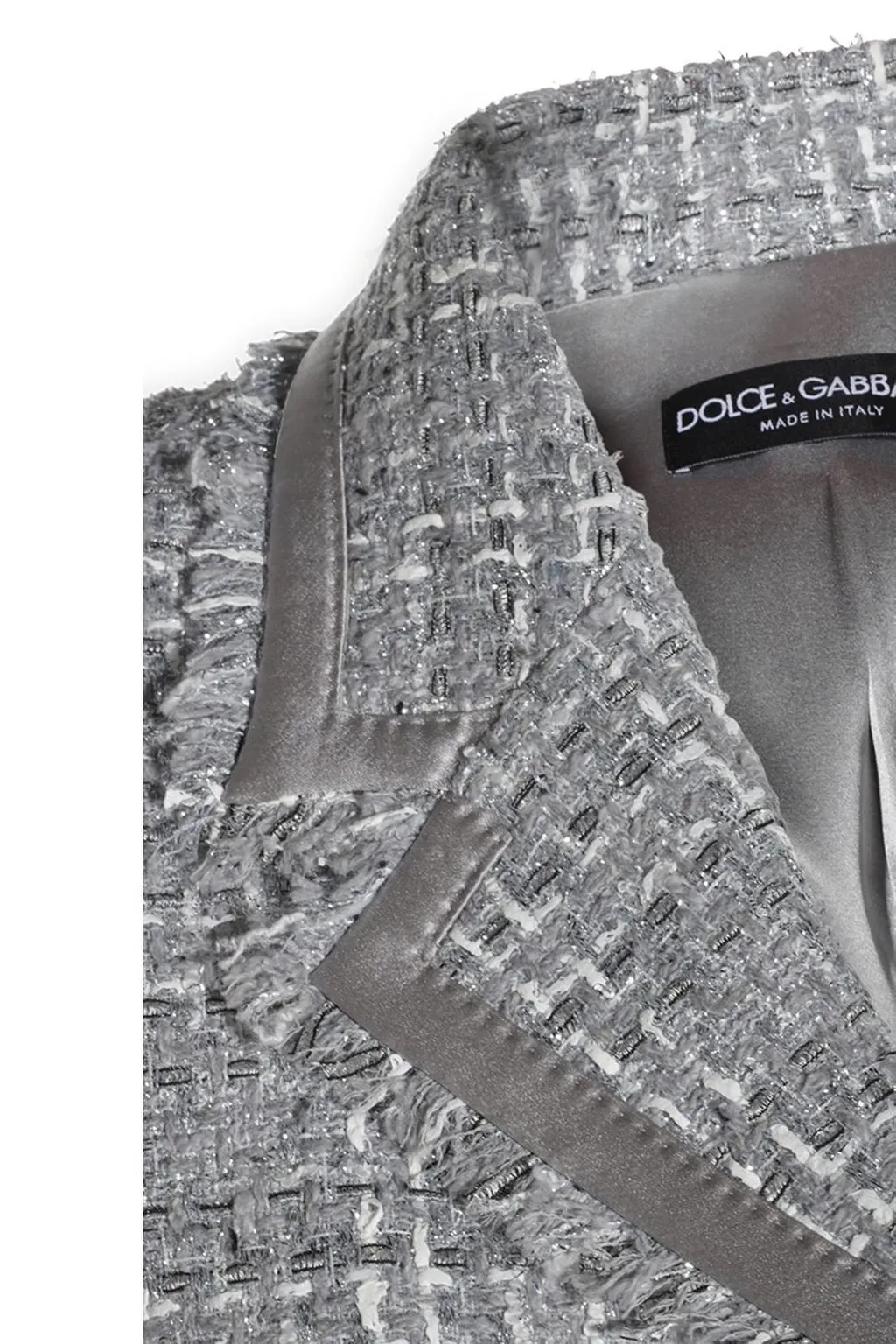 Single-Breasted Short Tweed Jacket