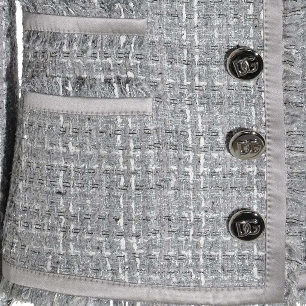 Single-Breasted Short Tweed Jacket