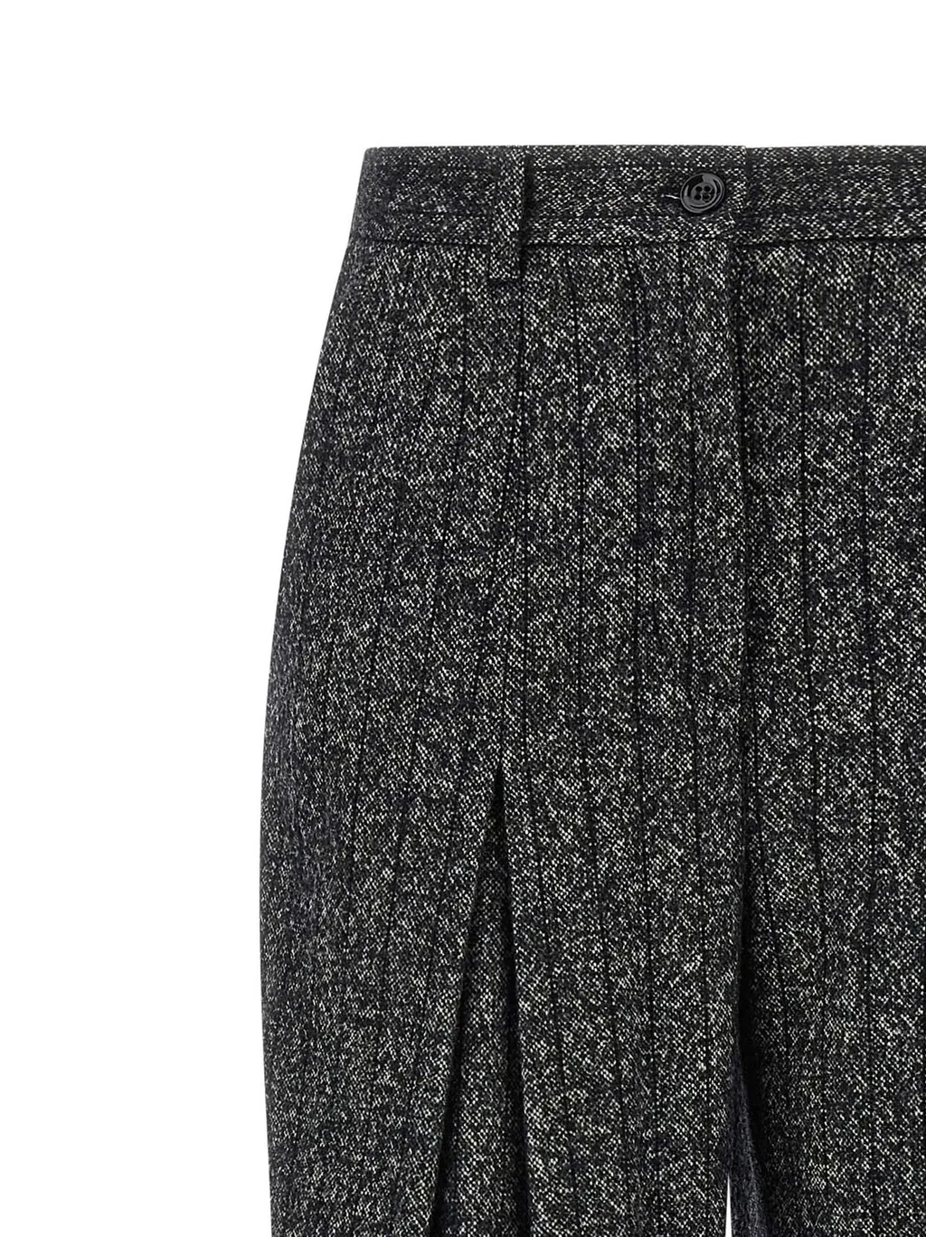 High Waisted Pleated Wide-Leg Trousers