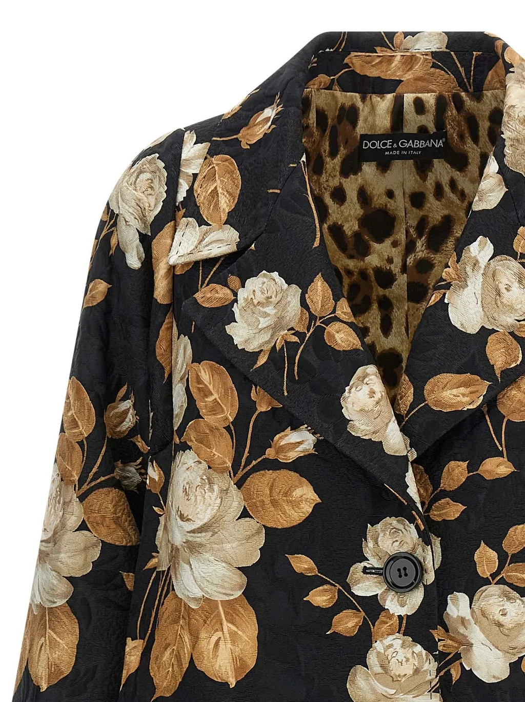 Rose Printed Long-Sleeved Coat