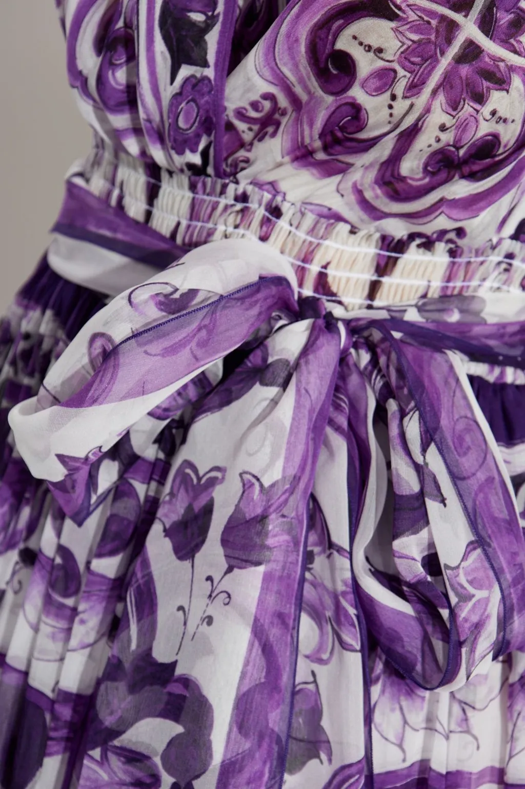 Majolica Printed Long Chiffon Dress