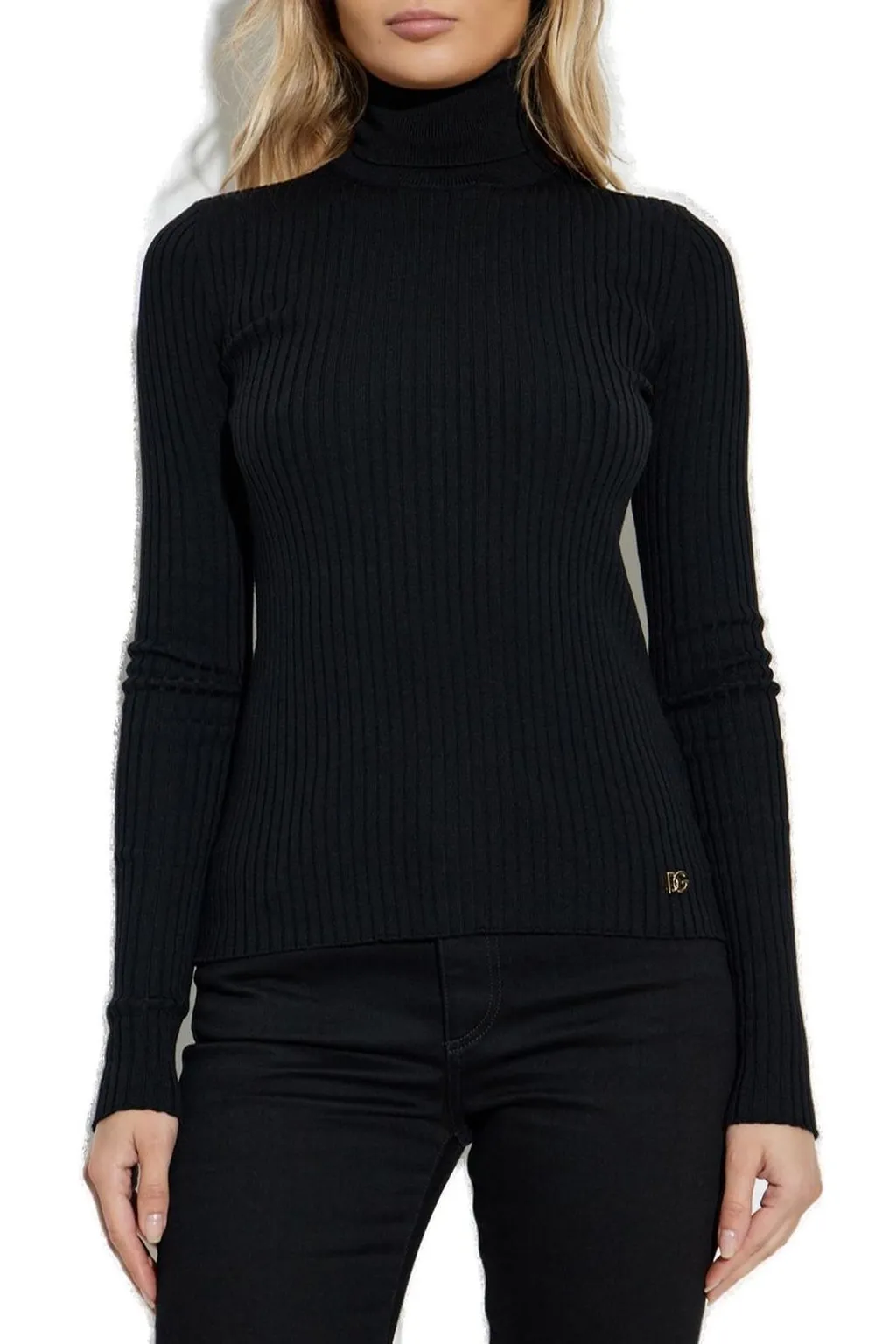 Dg Logo Plaque Turtleneck Sweater