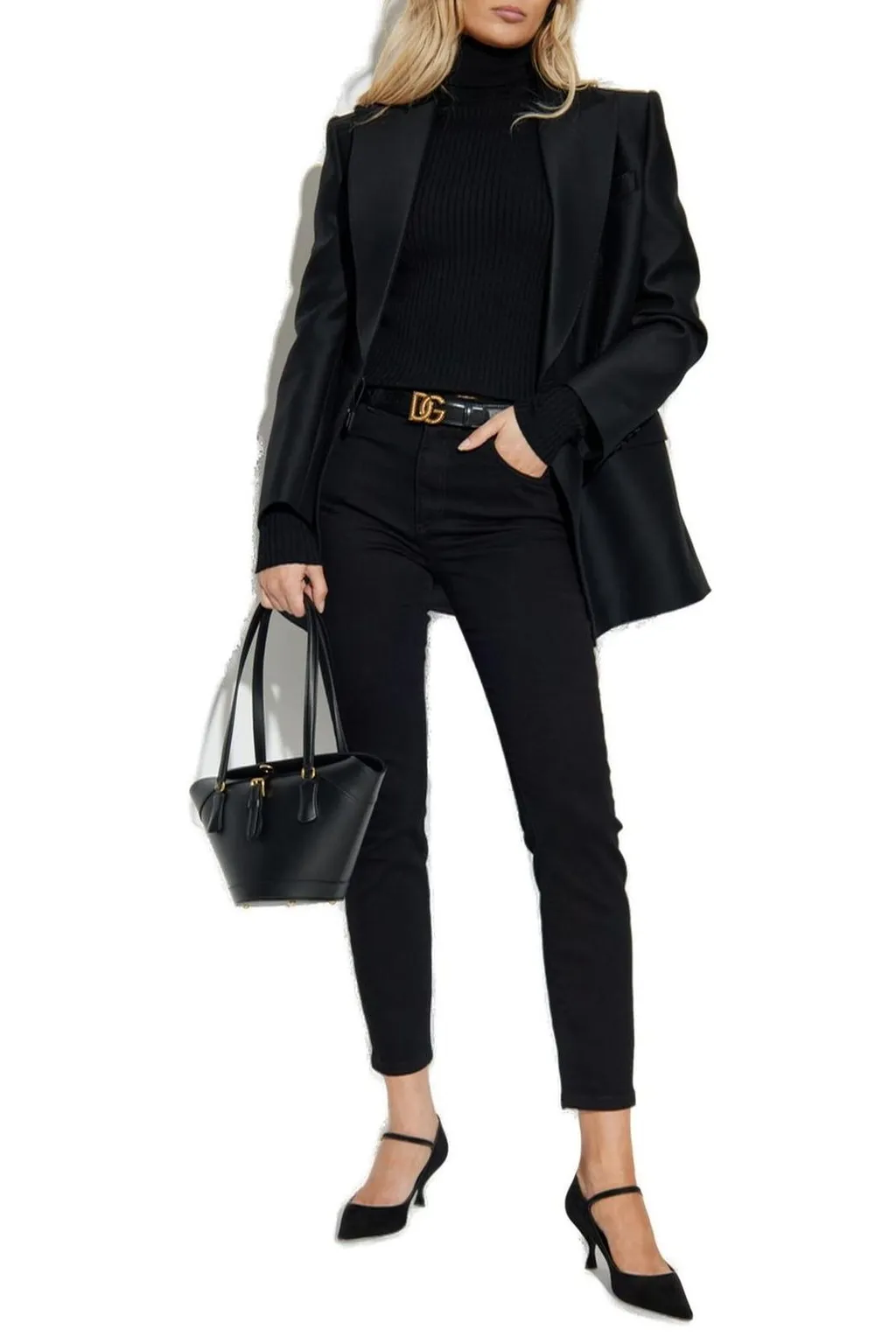 Dg Logo Plaque Turtleneck Sweater
