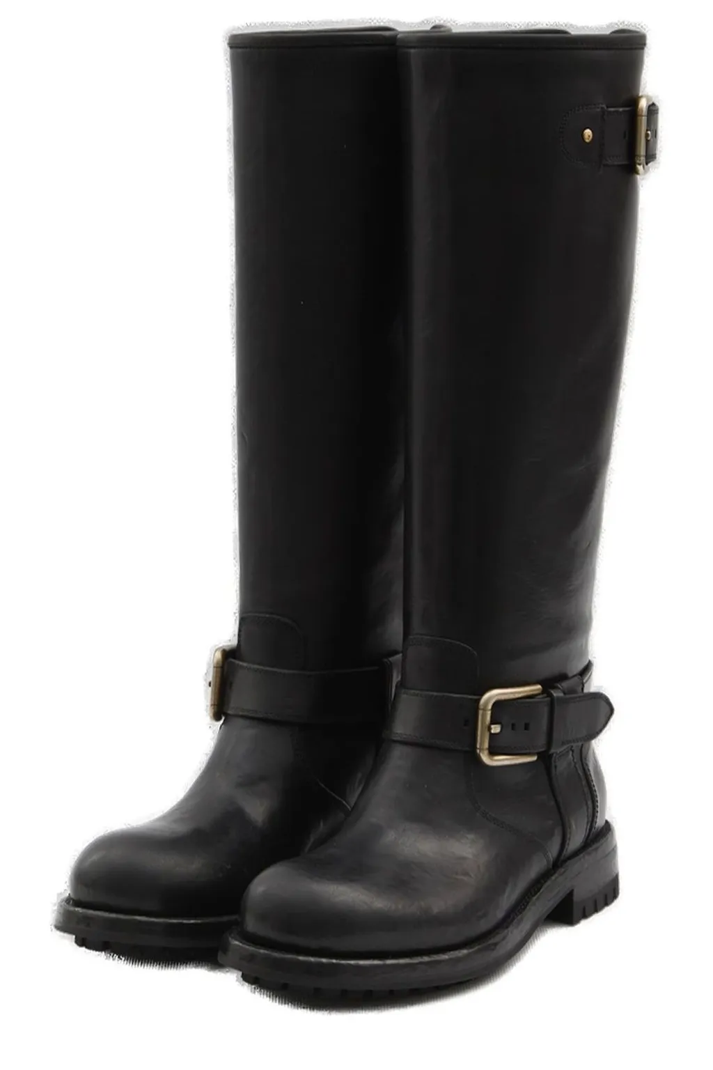 Buckle Detailed Biker Boots