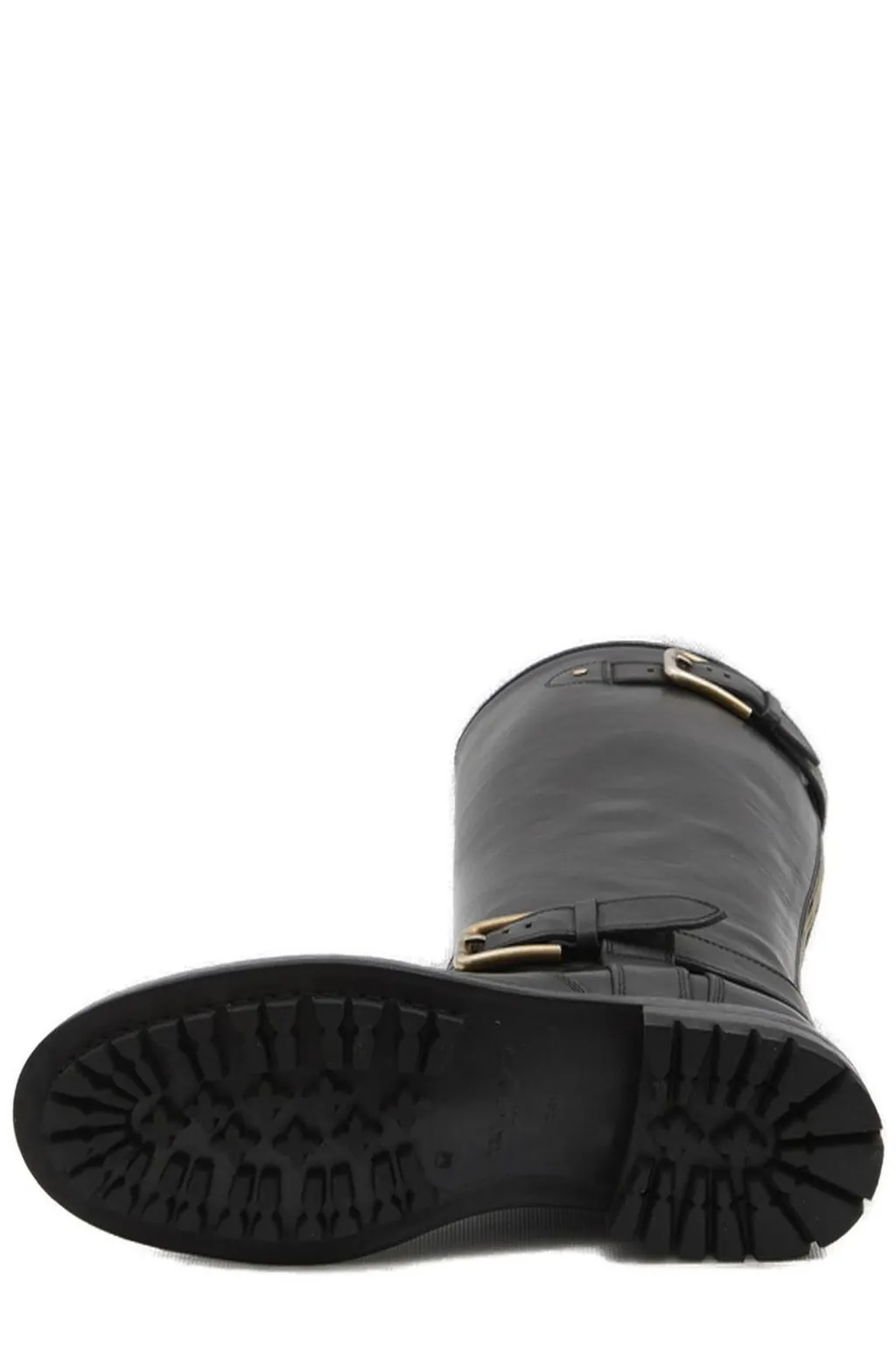 Buckle Detailed Biker Boots