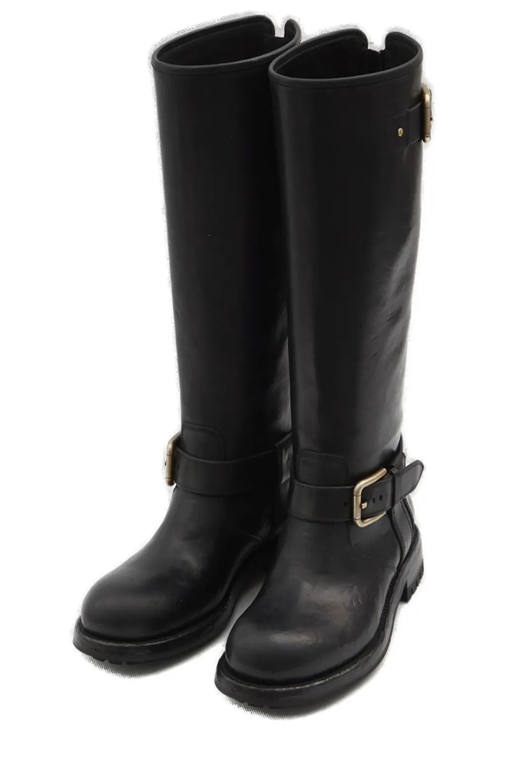 Buckle Detailed Biker Boots