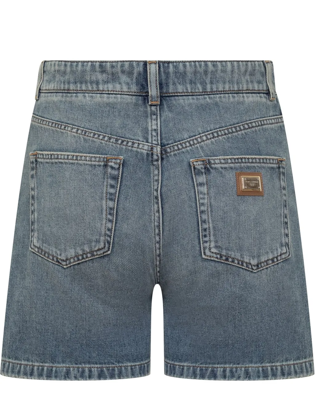 Logo Plaque Denim Shorts
