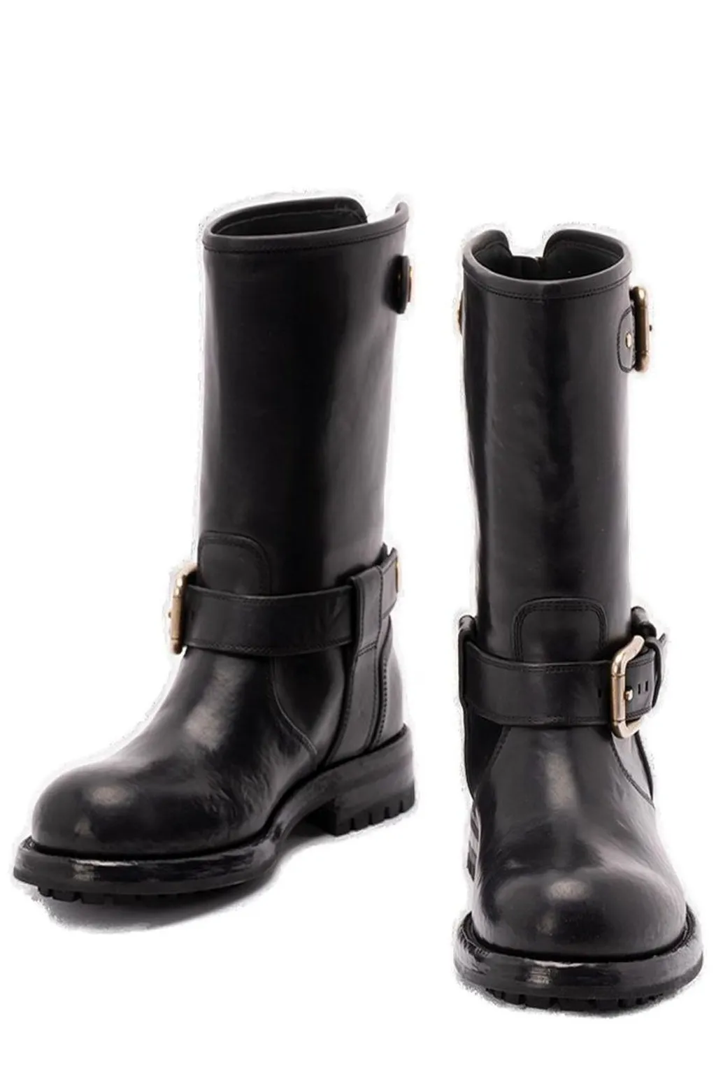 Buckle Detailed Biker Boots