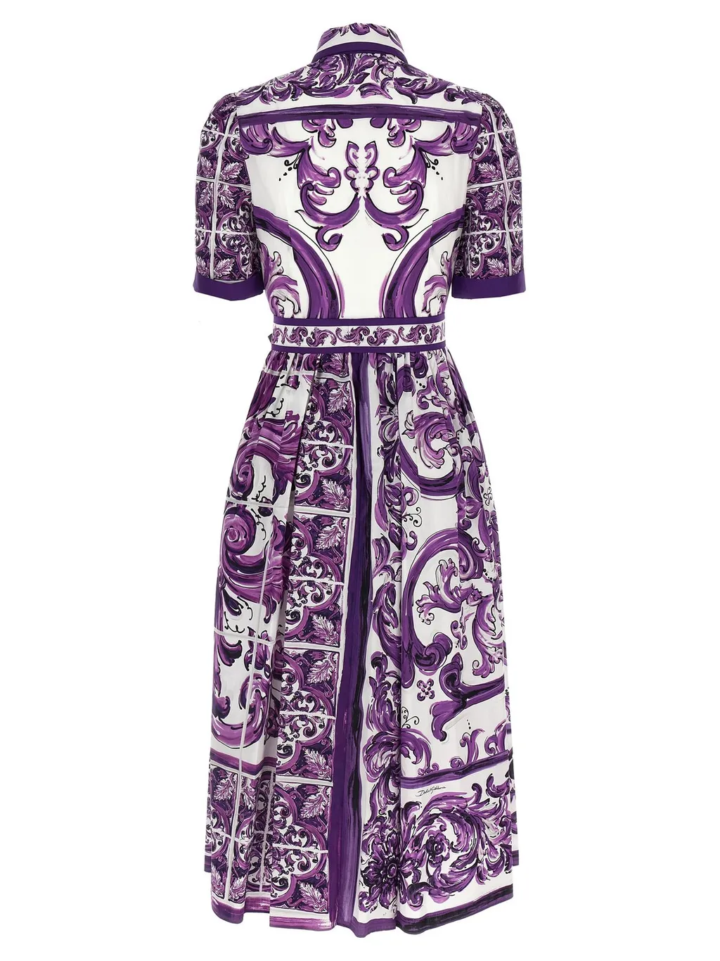 Majolica Printed Short-Sleeved Midi Dress