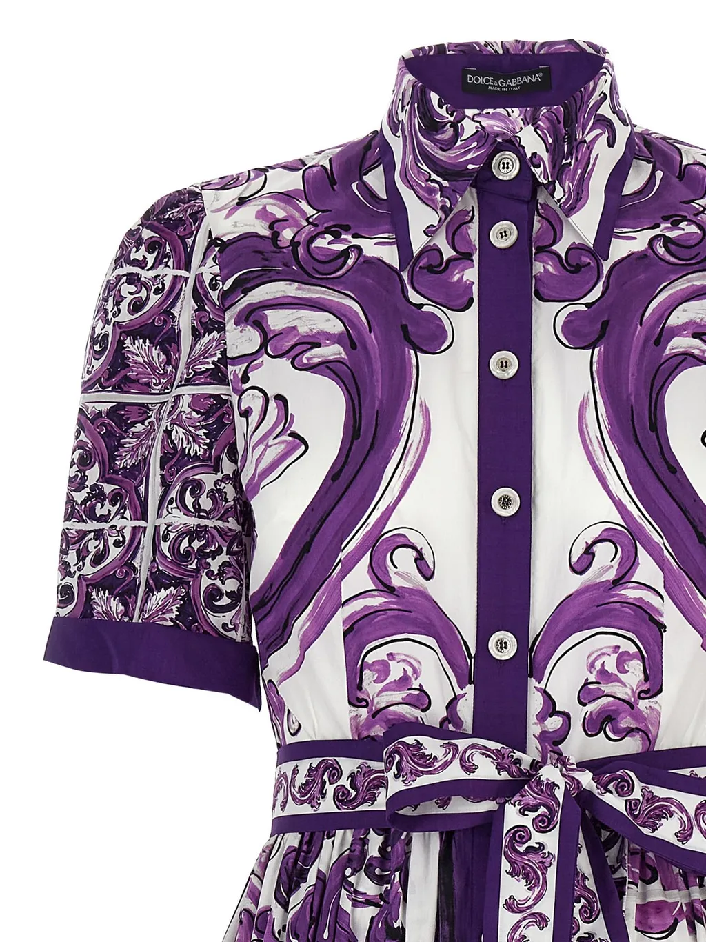 Majolica Printed Short-Sleeved Midi Dress