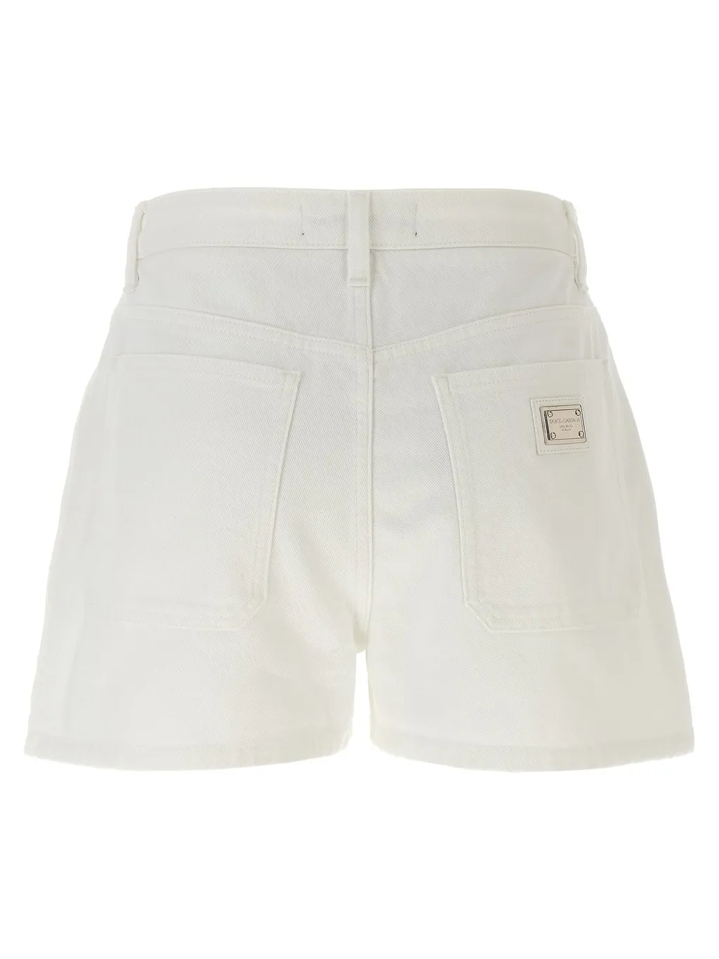 Logo Plaque Denim Shorts