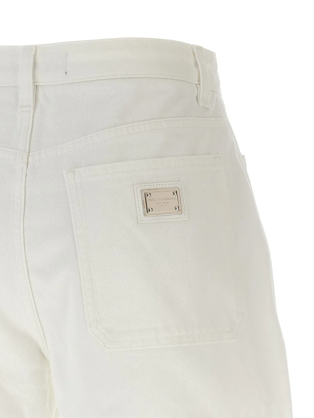 Logo Plaque Denim Shorts