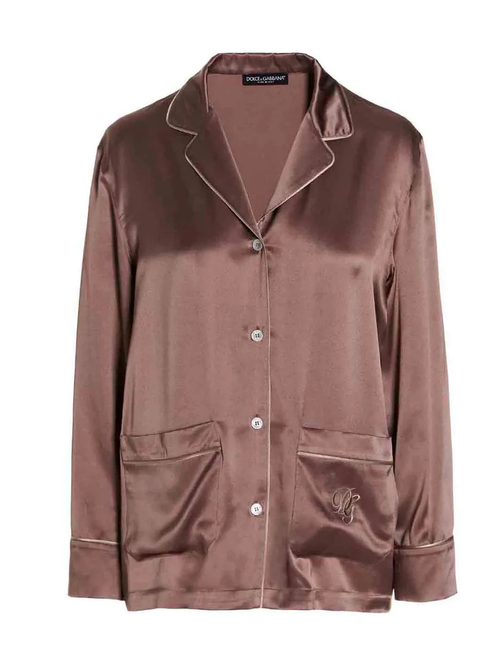 Buttoned Long-Sleeved Pajama Shirt