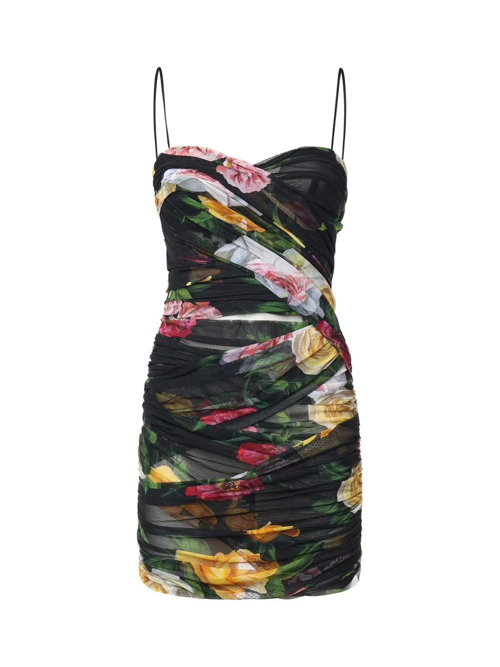 Floral Printed Spaghetti Strap Mini Dress