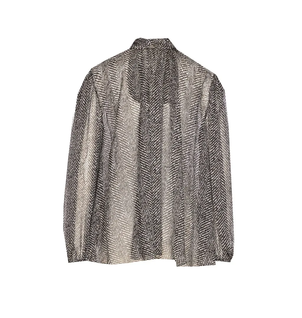 Chevron Printed Long Sleeved Blouse