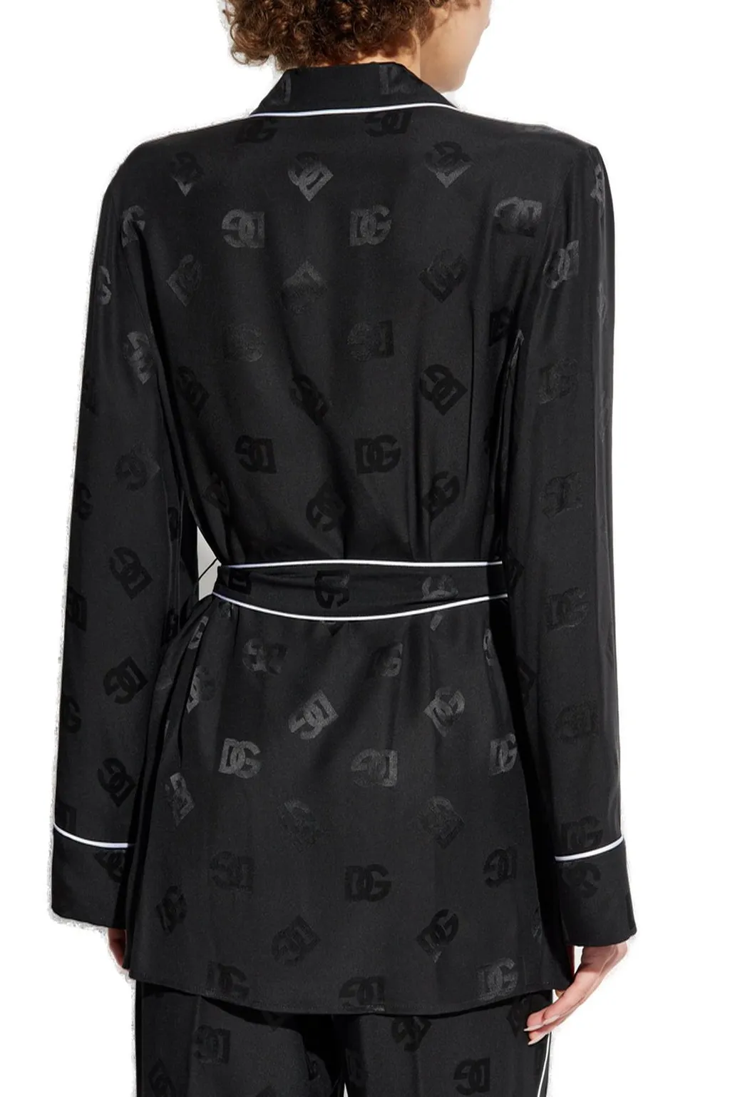 All-Over Dg Logo Jacquard Pajama Satin Shirt