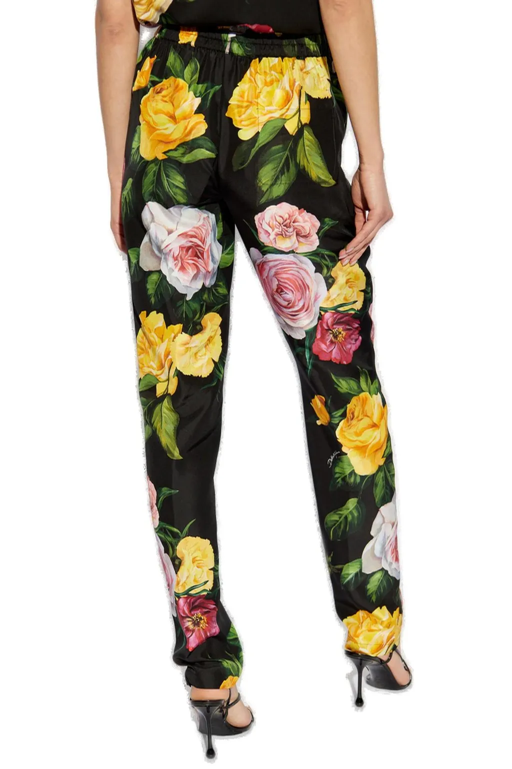 Floral Printed Elastic Waist Pants