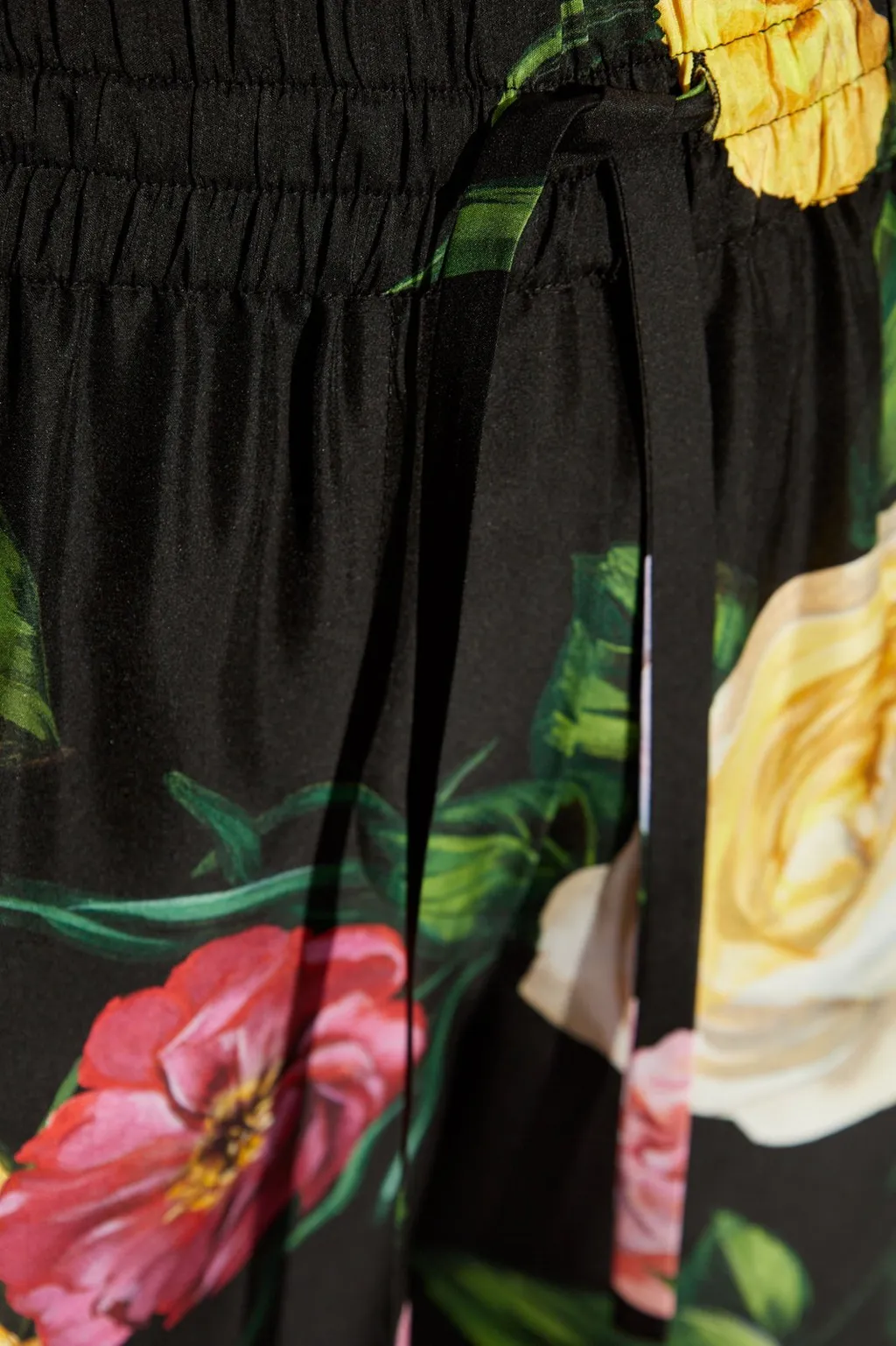 Floral Printed Elastic Waist Pants