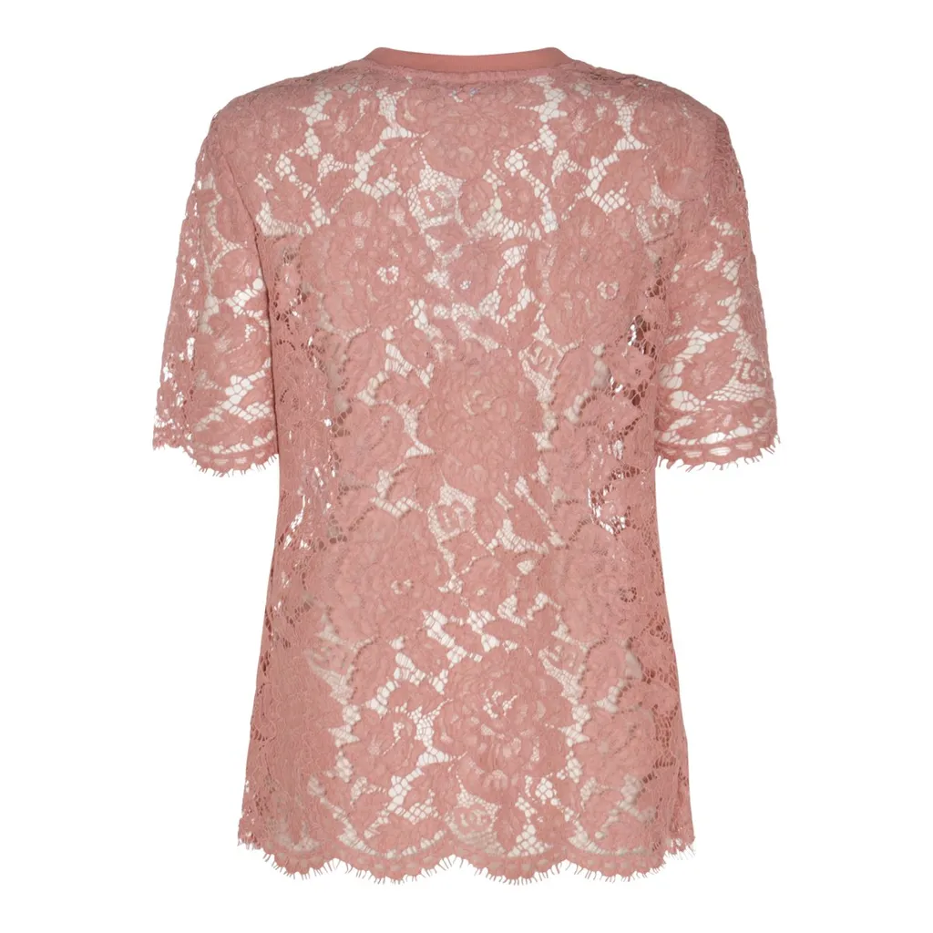 Short-Sleeved Cordonetto Lace T-Shirt