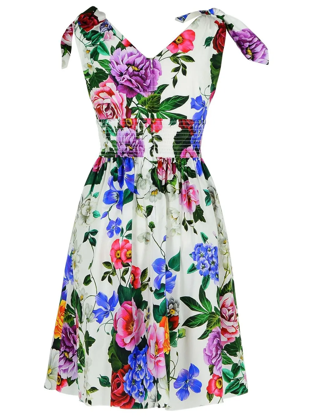Floral Printed V-Neck Midi Dress