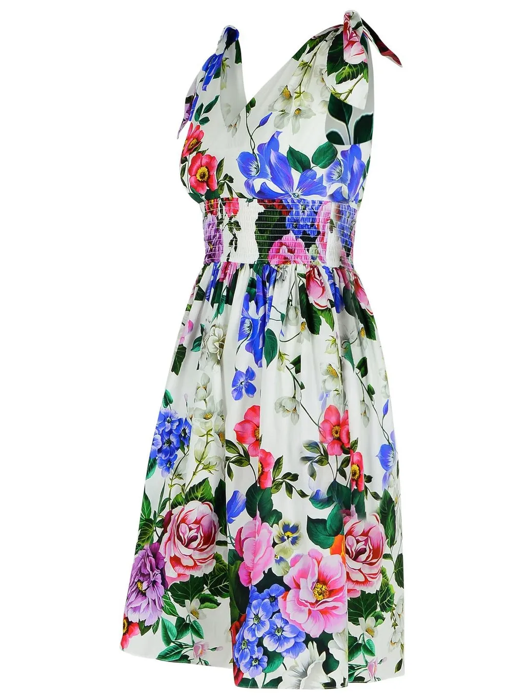 Floral Printed V-Neck Midi Dress