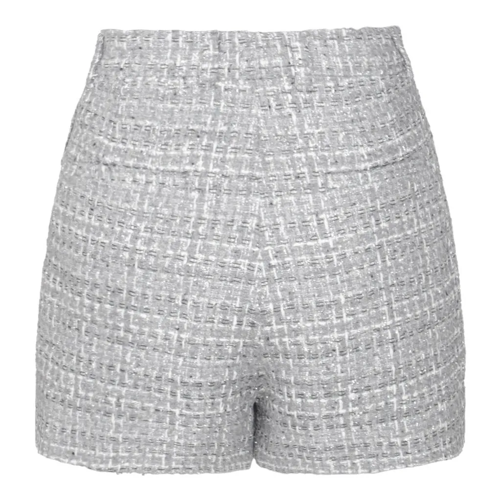 High-Waist Tweed Shorts