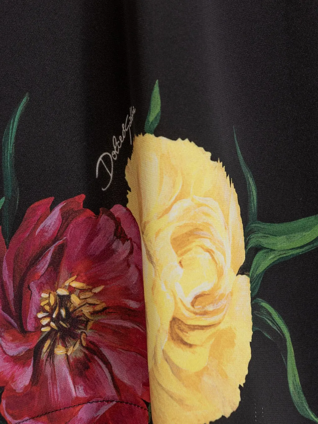 Floral Printed Charmeuse Blouse