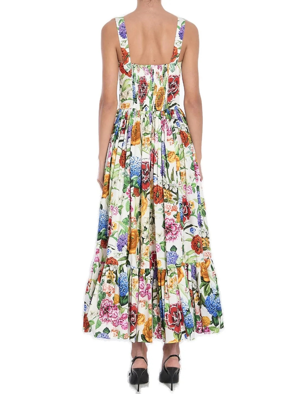 Floral Printed Sleeveless Midi Dress