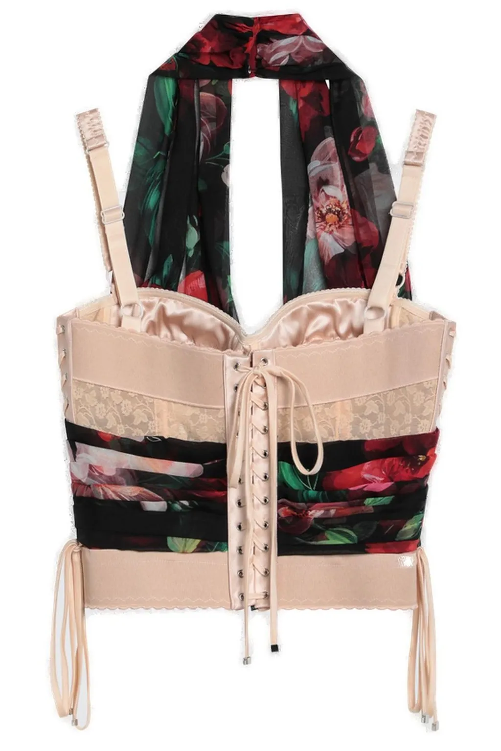 Floral Printed Chiffon Corset Top