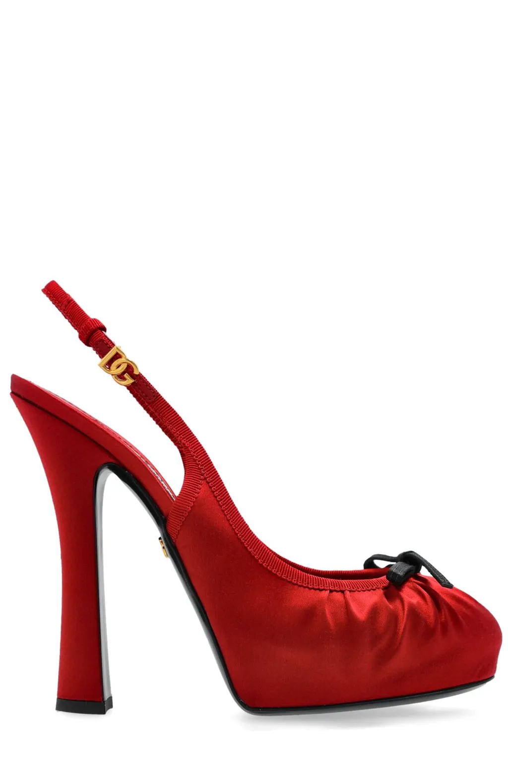 Bow Detailed Satin Slingbacks