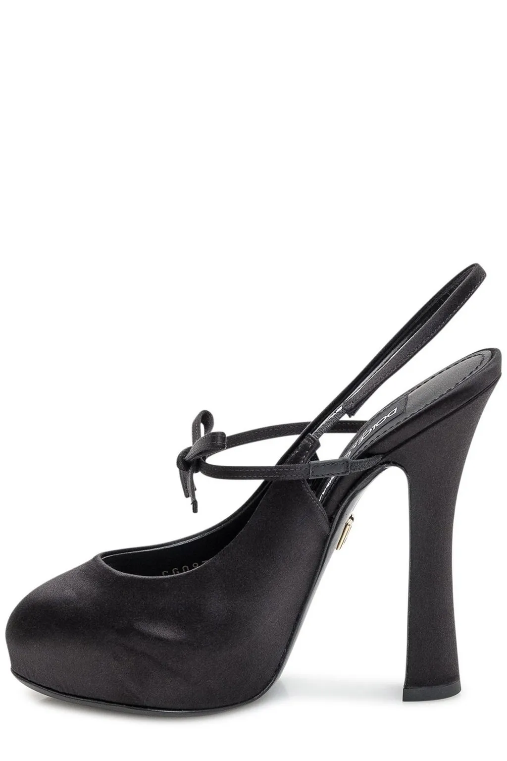 Bow Detailed Satin Platform Slingback Pumps