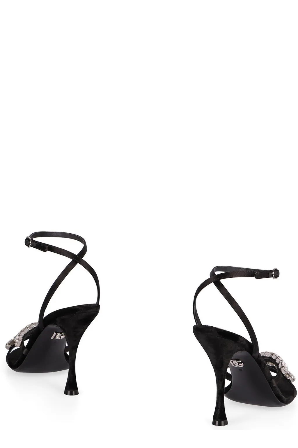 Embellished Satin Sandals