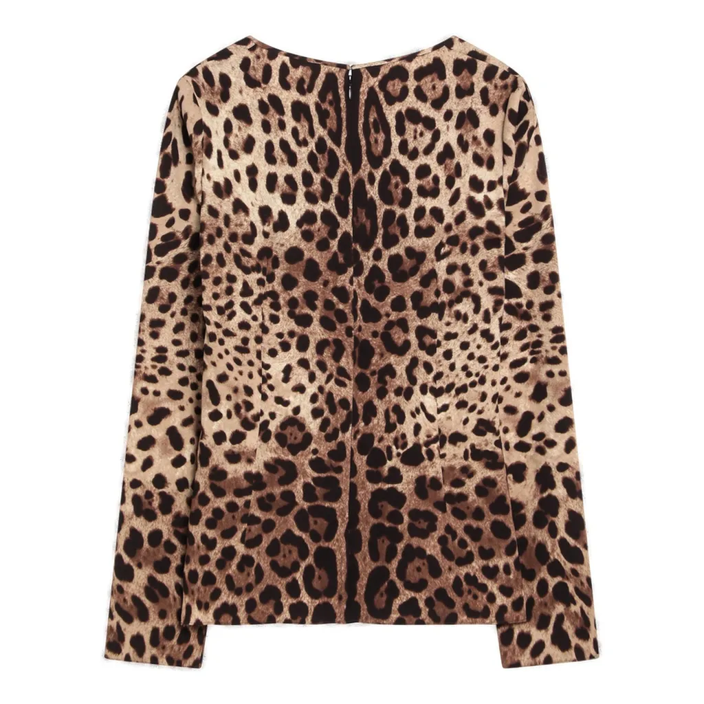 Leopard Printed Charmeuse Top