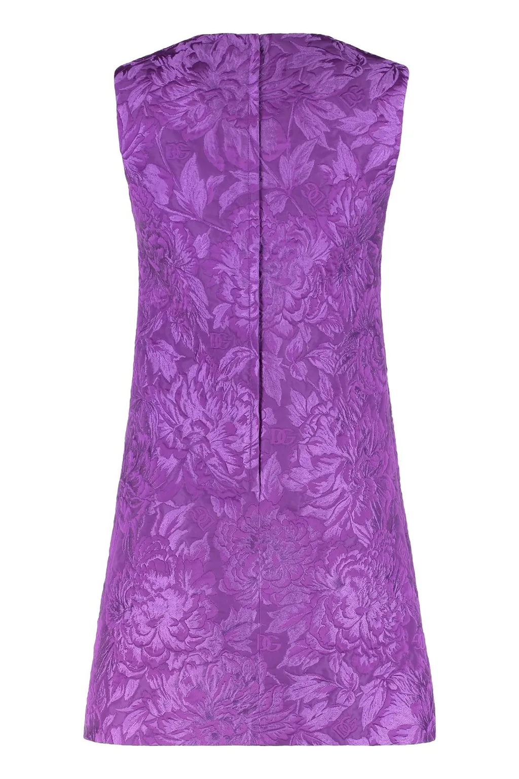 Floral Jacquard Sleeveless Mini Dress