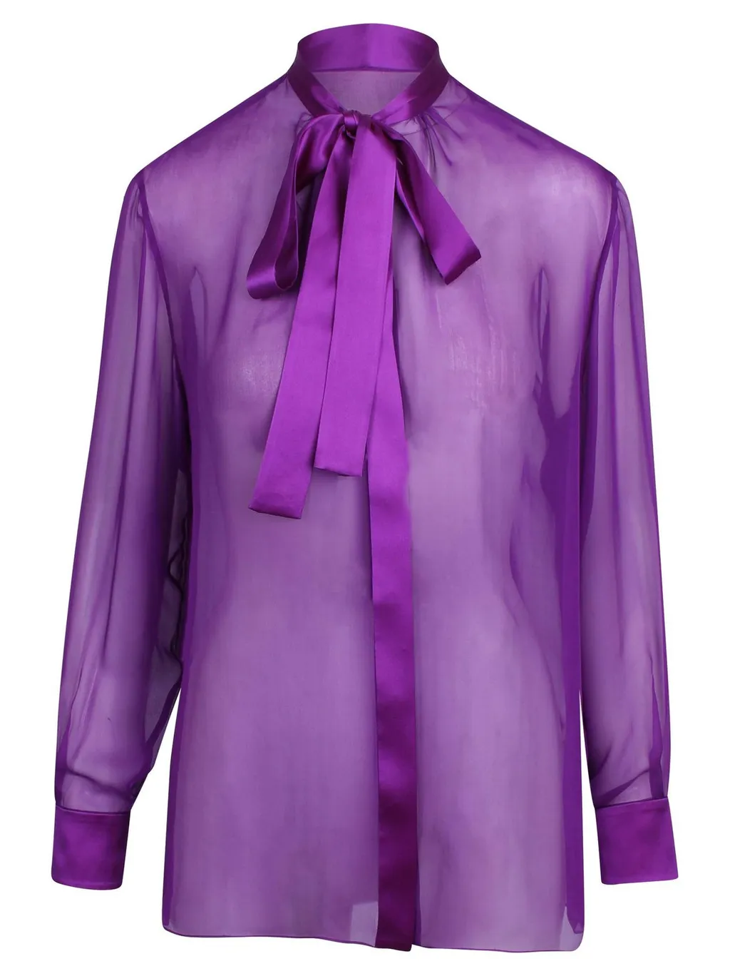 Pussy-Bow Chiffon Shirt