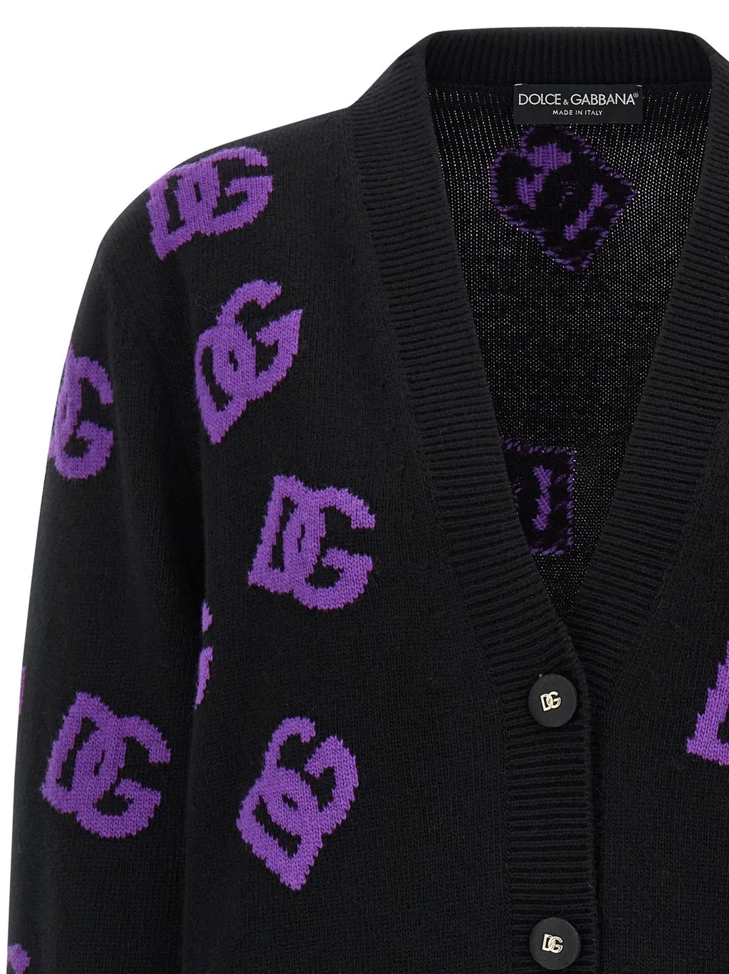 Logo Intarsia Knitted Cardigan