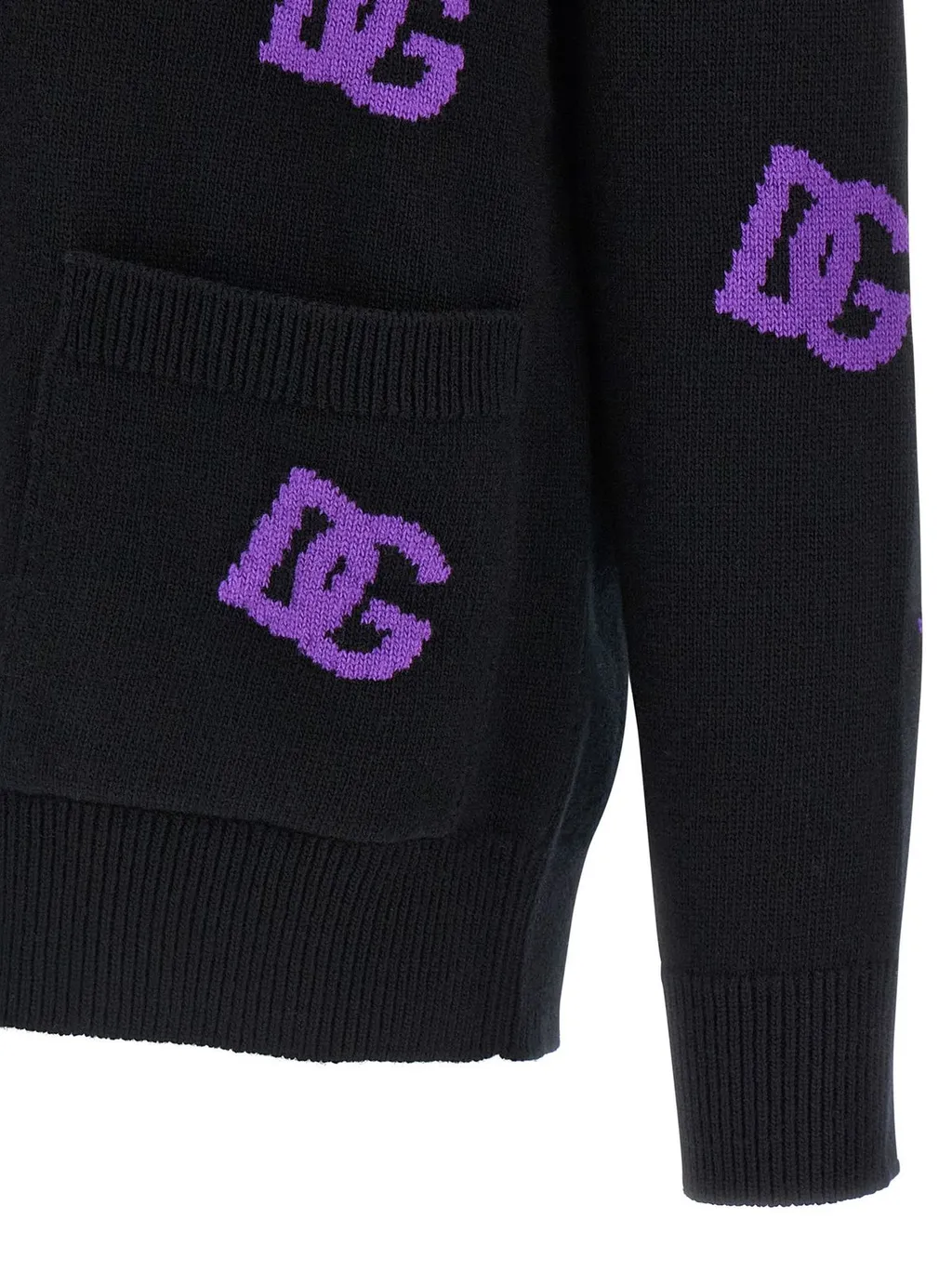 Logo Intarsia Knitted Cardigan