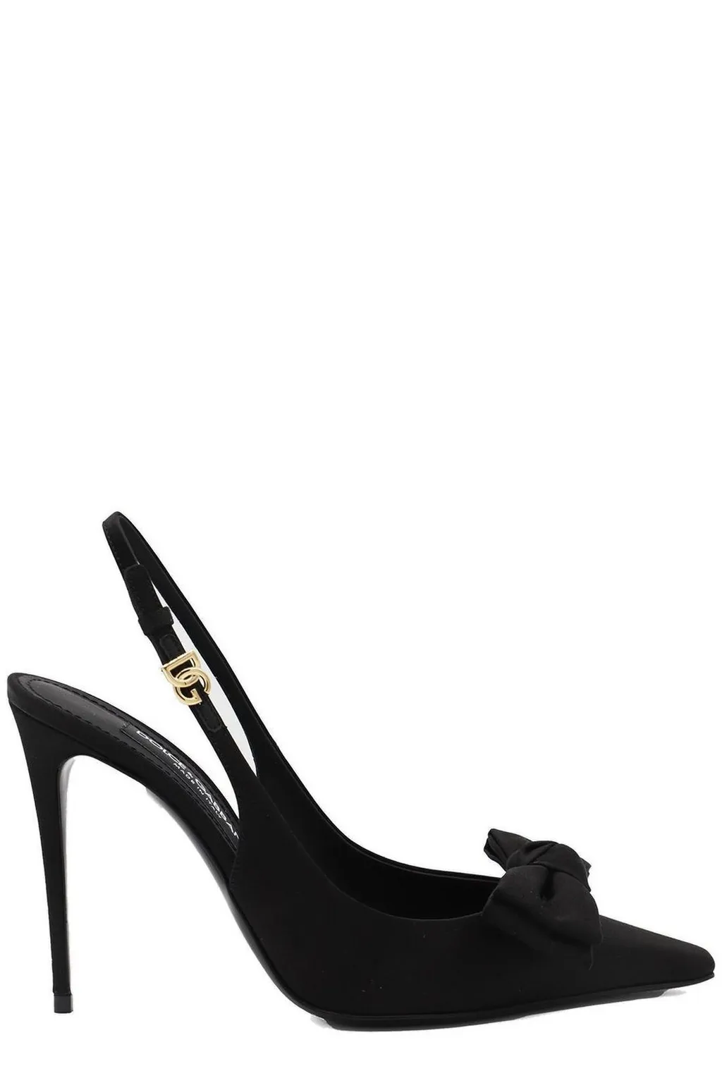 Bow Detailed Satin Slingbacks