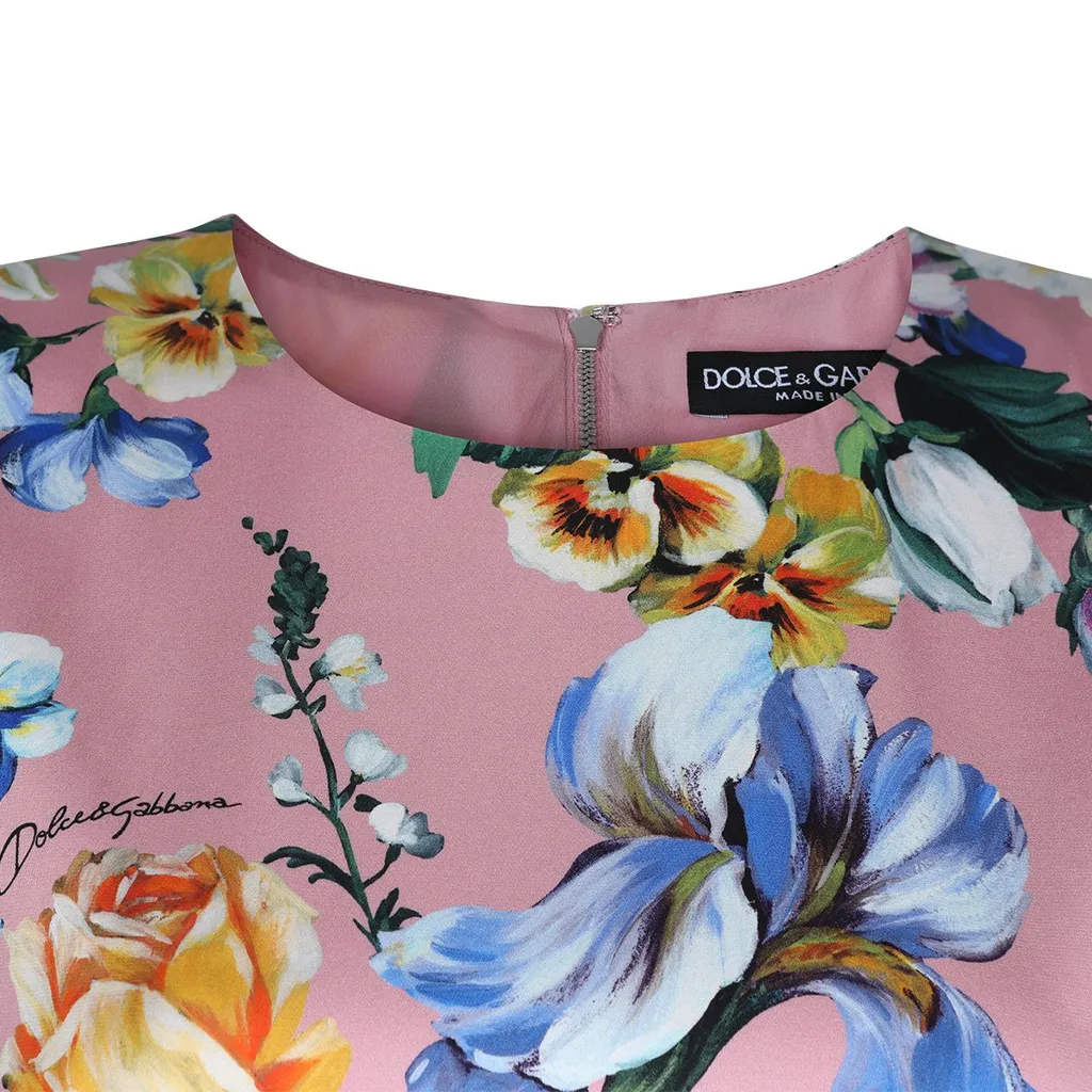 Floral Printed Long-Sleeved Midi Dress