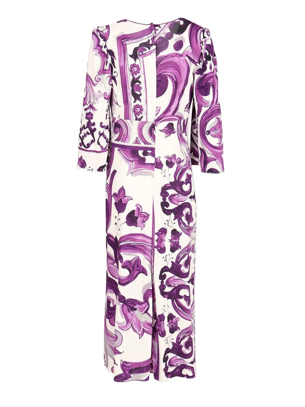 Majolica Printed V-Neck Midi Dress