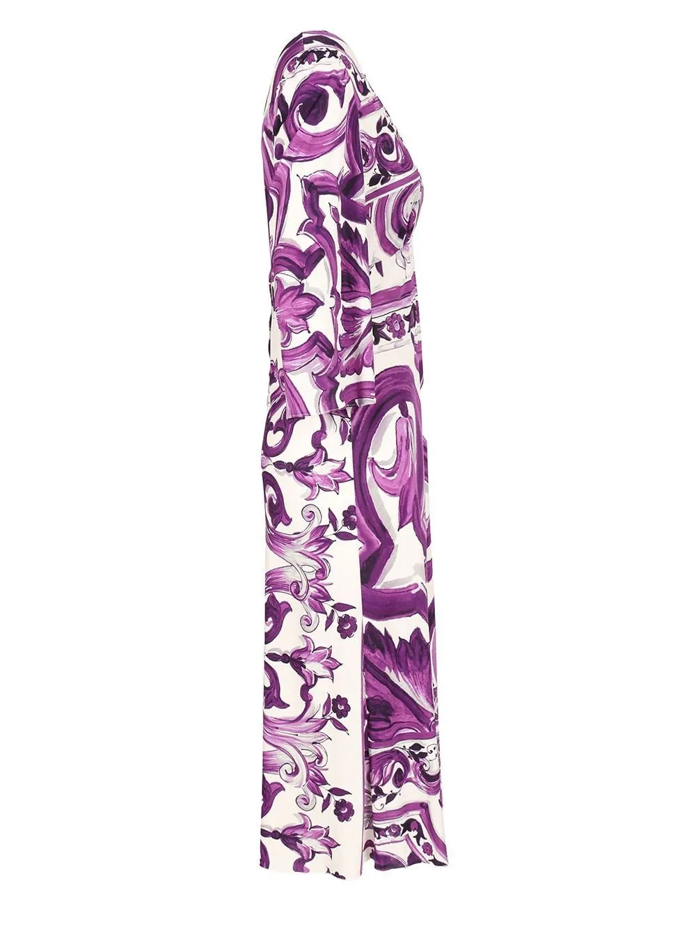 Majolica Printed V-Neck Midi Dress