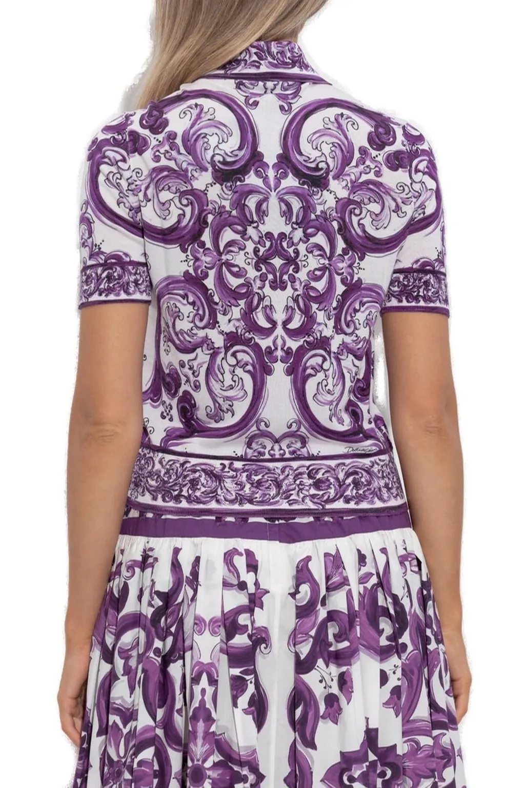 Majolica Printed Short-Sleeved Polo Shirt