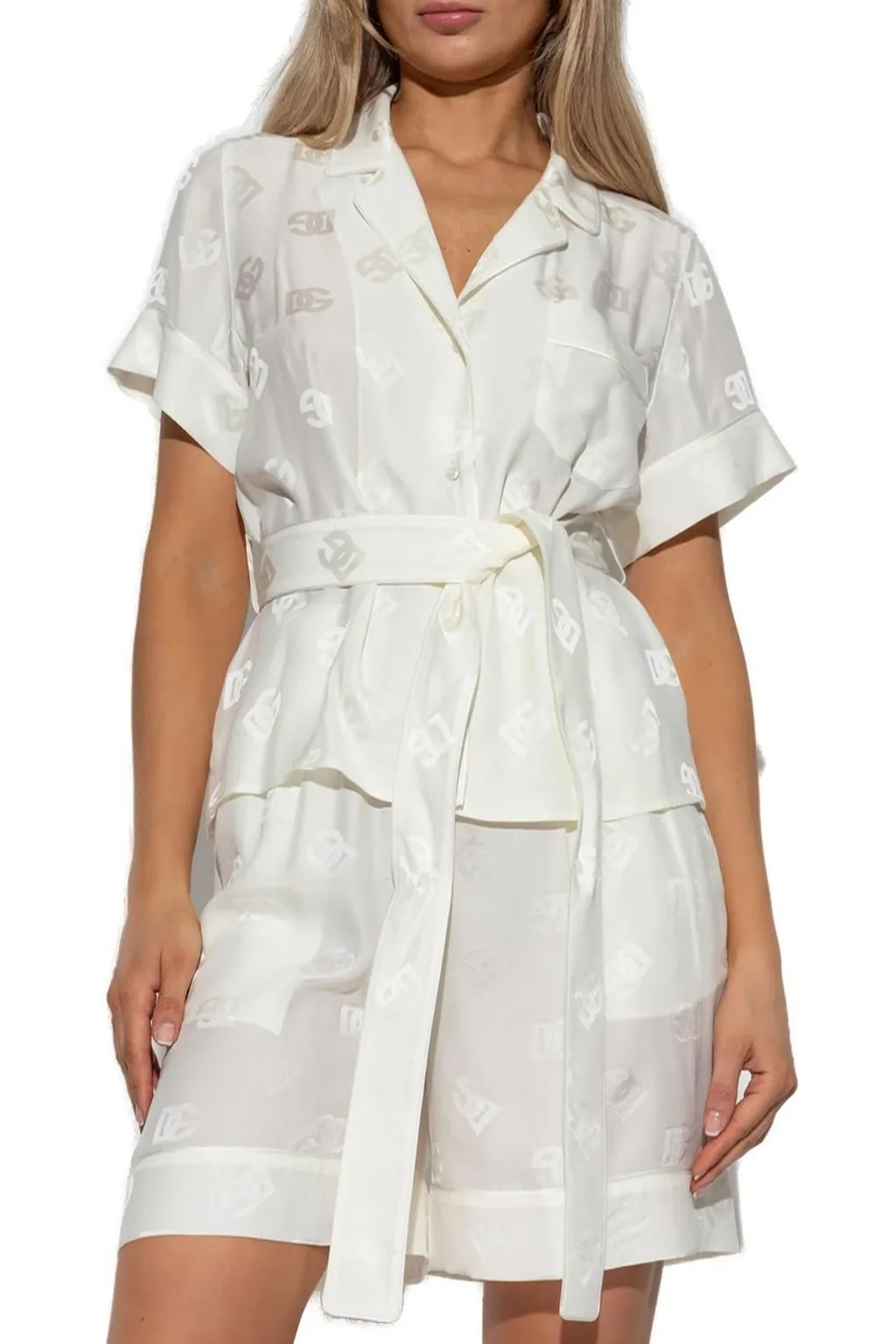 All-Over Dg Logo Jacquard Satin Shirt