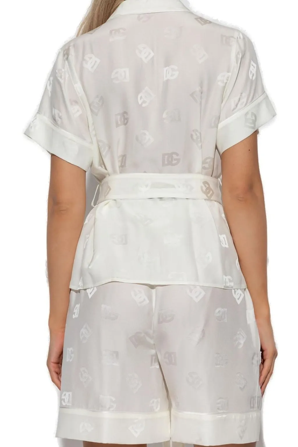 All-Over Dg Logo Jacquard Satin Shirt