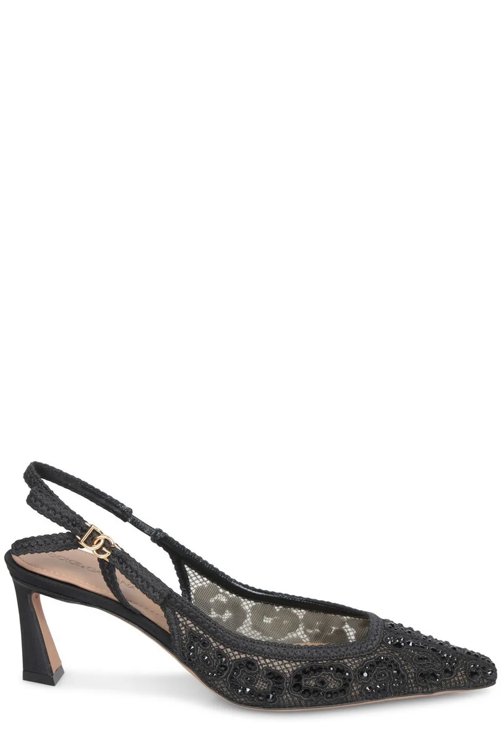 Leopard Printed Lace Slingbacks