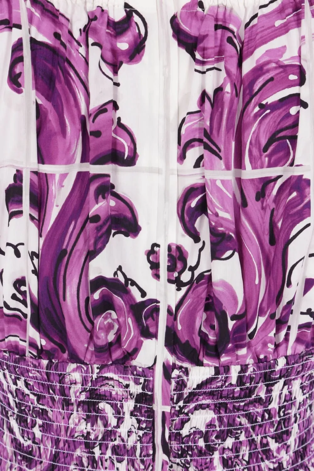 Majolica-Print Poplin Top