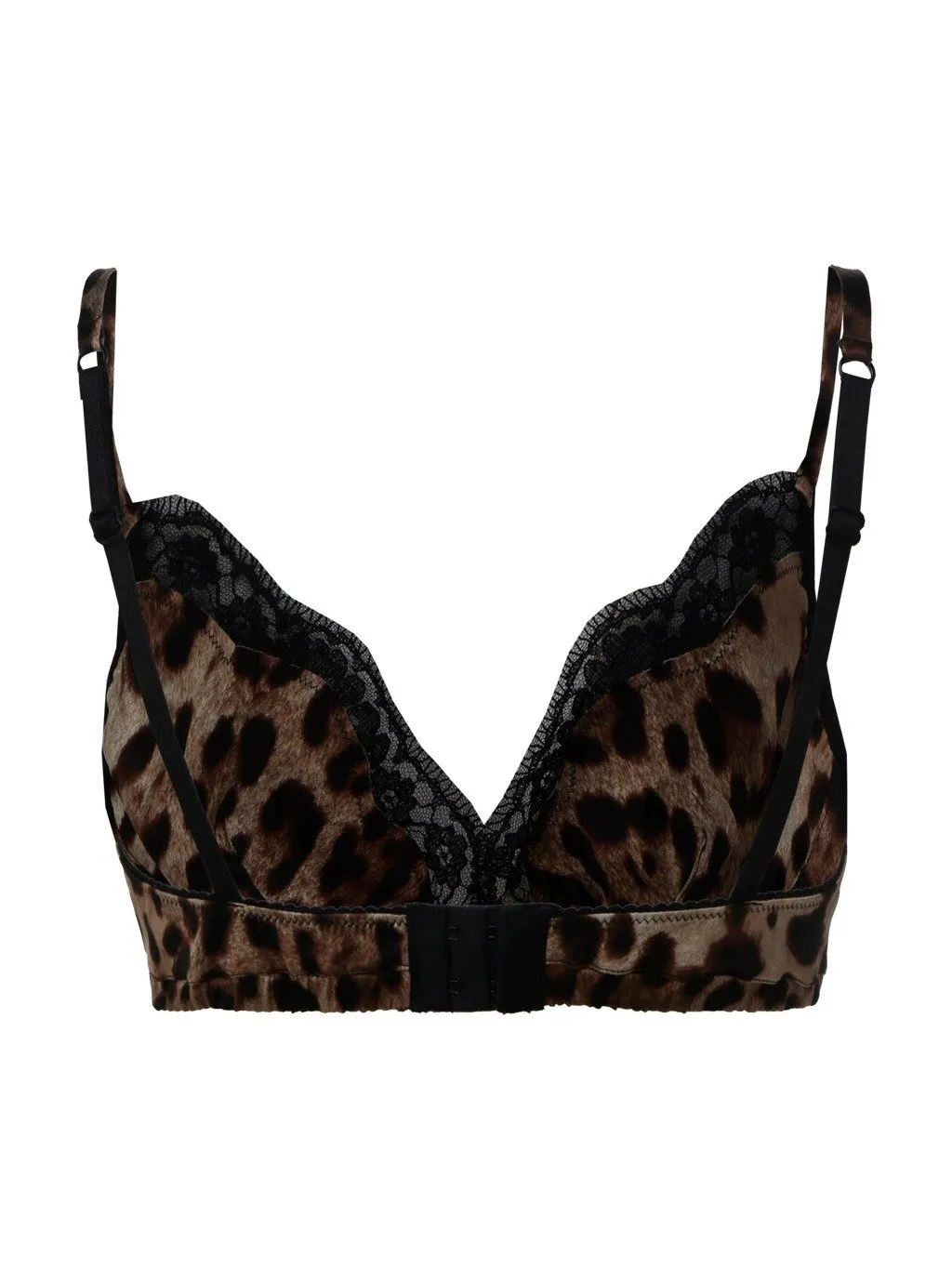 Leopard Printed Lace Trimmed Bra