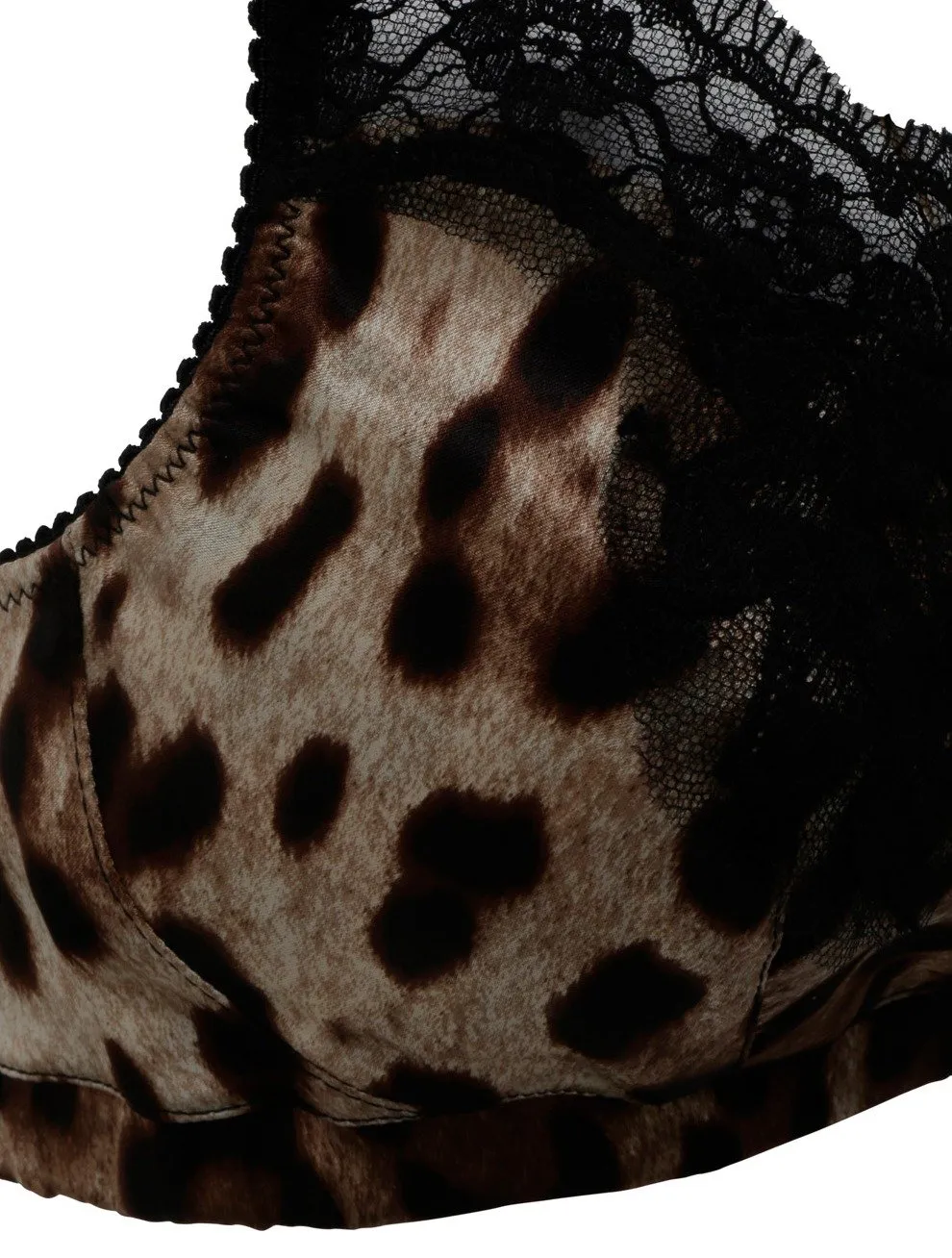 Leopard Printed Lace Trimmed Bra