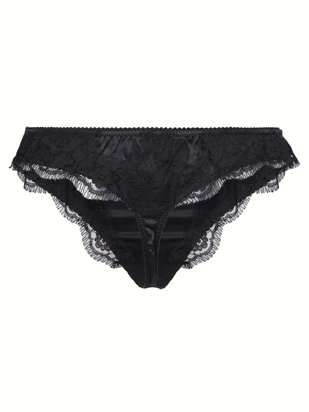Lace Detailed Satin Thong